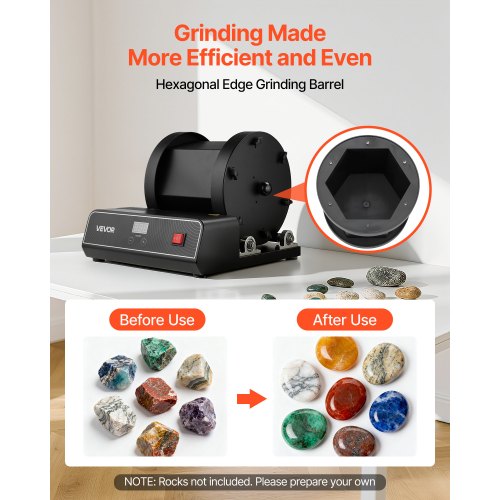 Rock Tumbler Kit 17 Lbs Polishing 2Speed Stone With 240Hour Timer Polisher