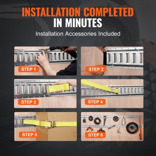 E Track TieDown Rail Kit 34PCS 5FT ETracks Set Includes 8 Steel Rails 2