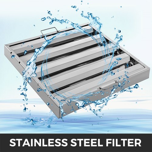 Pack of 6 Hood Filters 195W x 195H Inch 430 Stainless Steel 4 Grooves