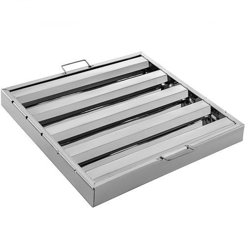 Pack of 6 Hood Filters 195W x 195H Inch 430 Stainless Steel 4 Grooves