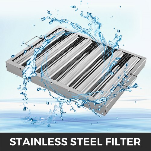 Pack of 6 Hood Filters 195W x 155H Inch 430 Stainless Steel 5 Grooves