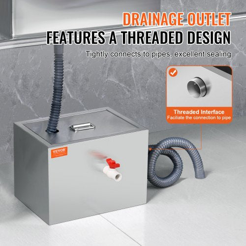Commercial Grease Trap 8 LBS Grease Interceptor Top Inlet Interceptor