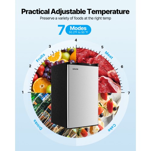 Mini Fridge 32 Cuft Single Door Compact Refrigerator Adjustable Temperature 42 9