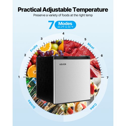 Mini Fridge 16 Cuft Single Door Compact Refrigerator Adjustable Temperature
