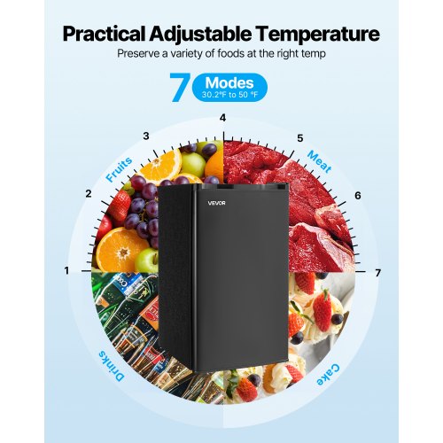 Mini Fridge 32 Cuft Single Door Compact Refrigerator Adjustable Temperature