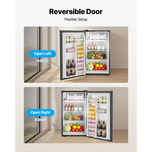 Mini Fridge 32 Cuft Single Door Compact Refrigerator Adjustable Temperature
