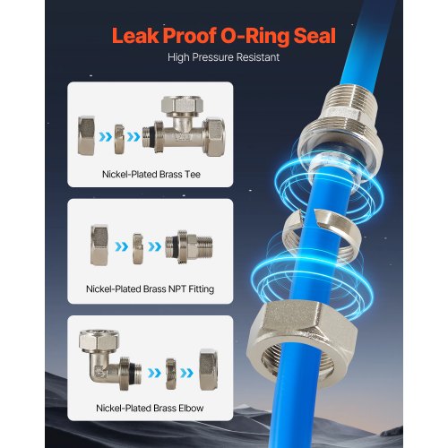 Air Compressor Line Kit 200FT x 34 HDPEAluminum Compressed Air Piping