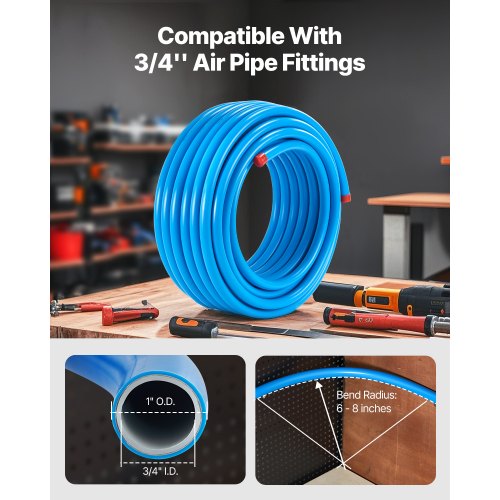 Air Compressor Line Kit 100FT x 34 HDPEAluminum Compressed Air Piping
