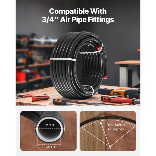 Air Compressor Line Kit 100FT x 34 HDPEAluminum Compressed Air Piping
