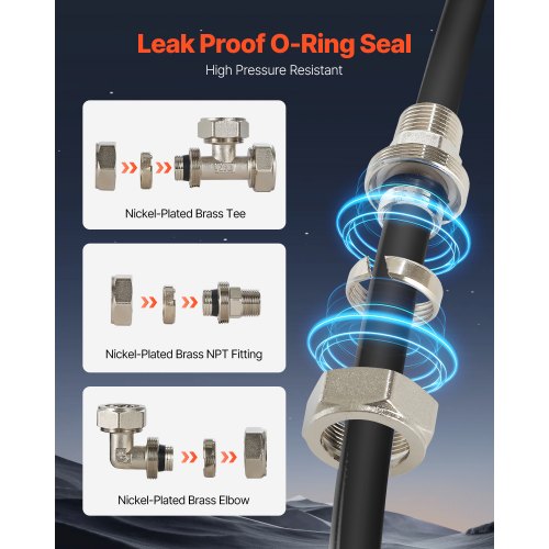 Air Compressor Line Kit 100FT x 34 HDPEAluminum Compressed Air Piping