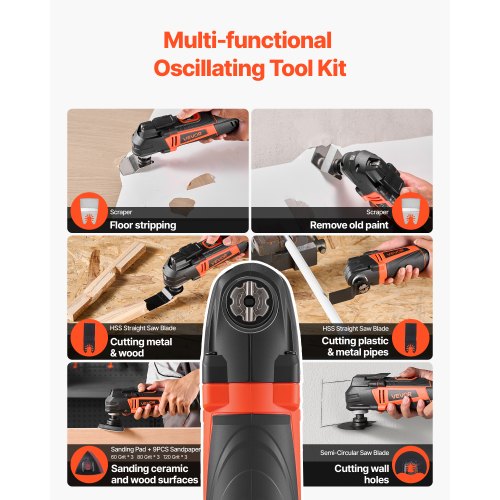 Multitool Oscillating Tool 3Amps Corded Oscillating Multi Tool with 6
