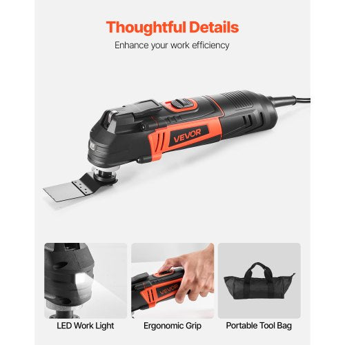 Multitool Oscillating Tool 3Amps Corded Oscillating Multi Tool with 6