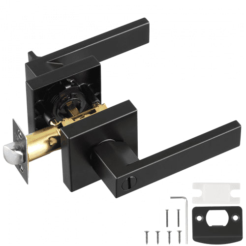 Privacy Door Handle 10 Pack Matte Black Door Lever Left or Right Handing