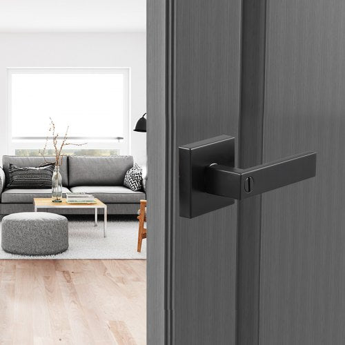 Privacy Door Handle 1 Pack Matte Black Door Lever Left or Right Handing