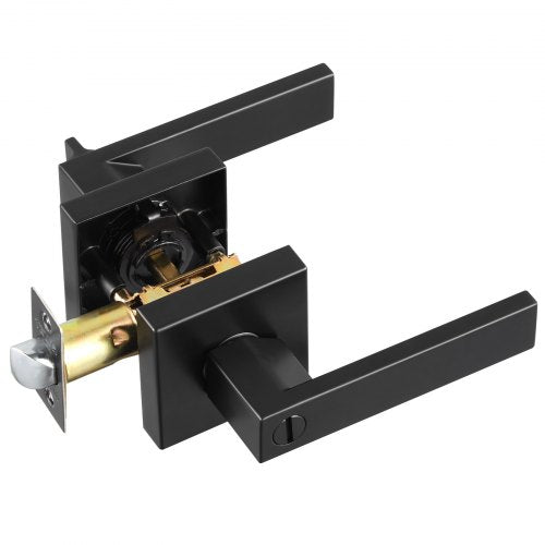 Privacy Door Handle 1 Pack Matte Black Door Lever Left or Right Handing