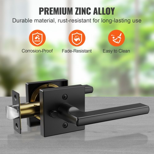 Privacy Door Handle 5Pack Matte Black Door Lever Right or Left Handing