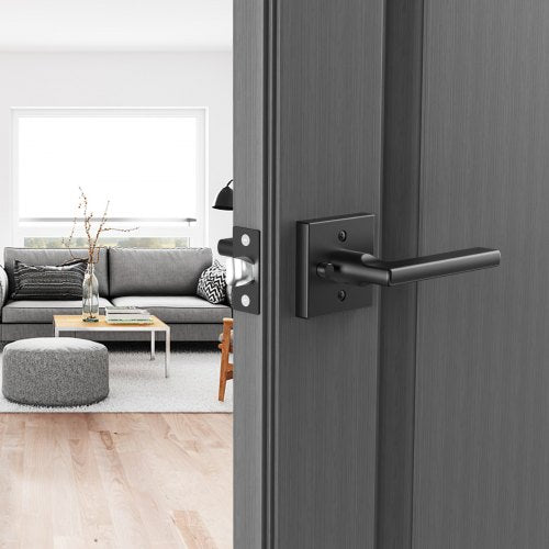 Privacy Door Handle 5Pack Matte Black Door Lever Right or Left Handing