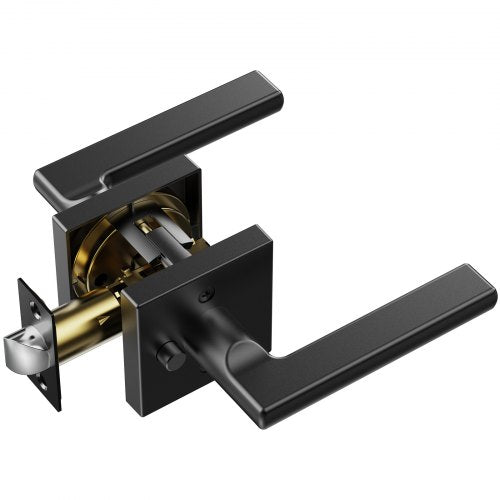 Privacy Door Handle 5Pack Matte Black Door Lever Right or Left Handing