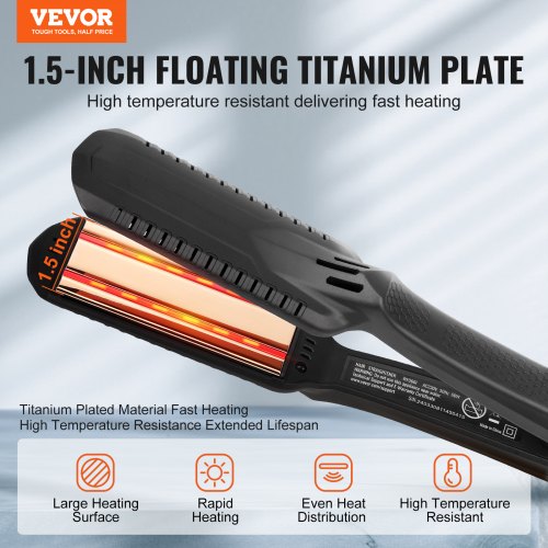 Hair Straightener 15inch Titanium Flat Iron Dual Infrared Hair