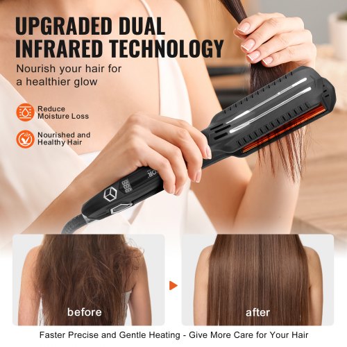 Hair Straightener 15inch Titanium Flat Iron Dual Infrared Hair