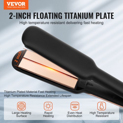 Titanium Hair Straightener 2inch – Features Infrared Negative Ions Dual