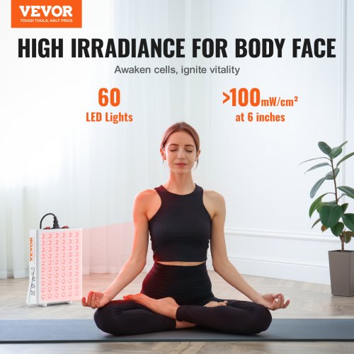 Red Light Therapy for Body Face 60 DualChip LEDs Red 660nm Near Infrared 850nm