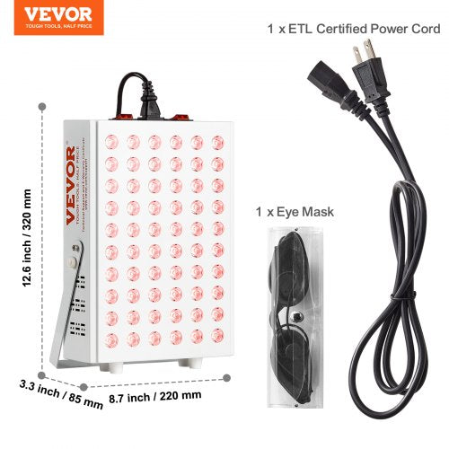 Red Light Therapy for Body Face 60 DualChip LEDs Red 660nm Near Infrared 850nm