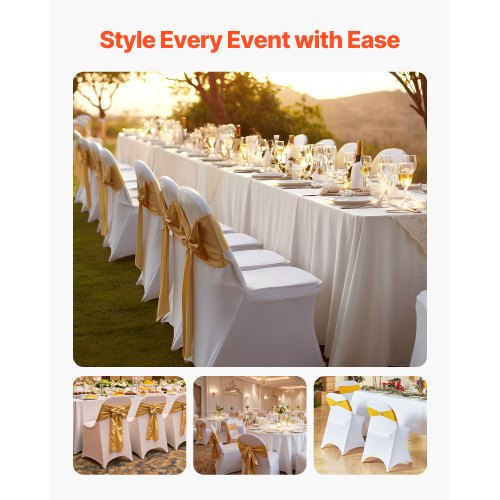150 Pcs White Chair Covers Polyester Spandex Cover Stretch Slipcovers For