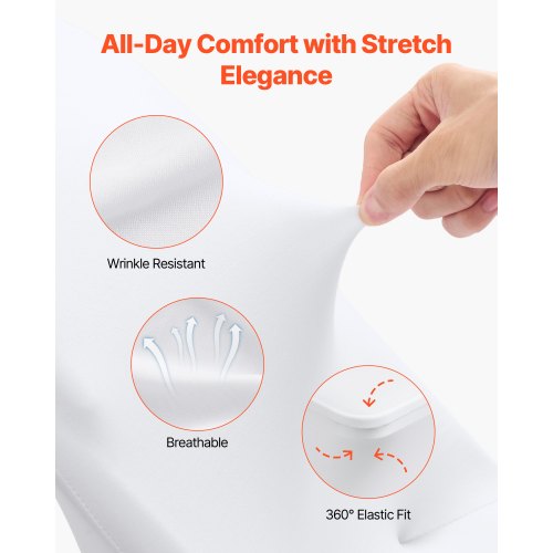 150 Pcs White Chair Covers Polyester Spandex Cover Stretch Slipcovers For