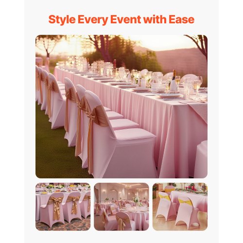 50 Pcs Pink Chair Covers Polyester Spandex Chair Cover Stretch Slipcovers
