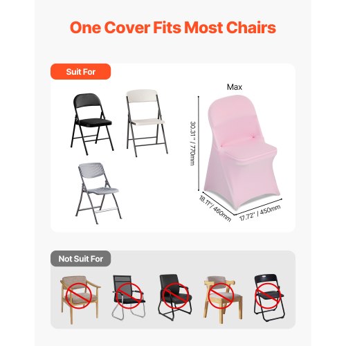 50 Pcs Pink Chair Covers Polyester Spandex Chair Cover Stretch Slipcovers