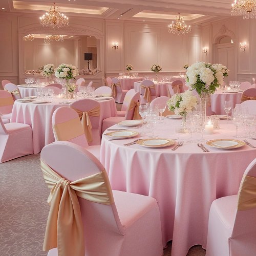 50 Pcs Pink Chair Covers Polyester Spandex Chair Cover Stretch Slipcovers