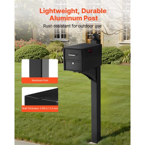 Mailbox Post 56 x 4 x 4 Inches Aluminum InGround Mounting Mail Box Stand