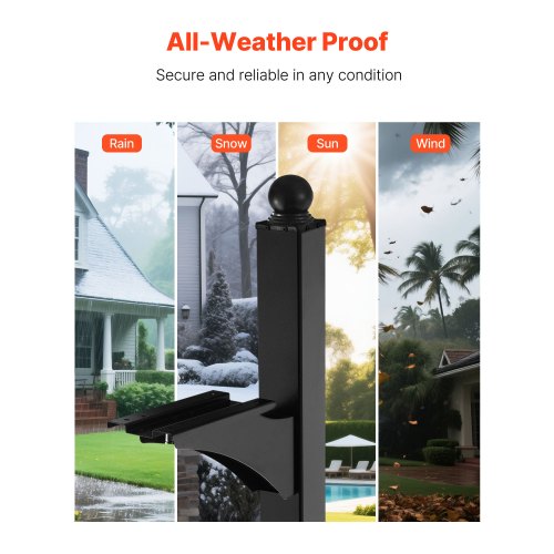 Mailbox Post 56 x 4 x 4 Inches Aluminum InGround Mounting Mail Box Stand