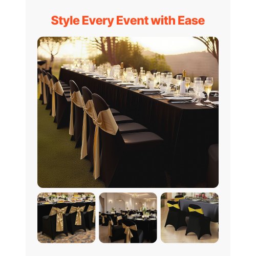 150 Pcs Black Chair Covers Polyester Spandex Cover Stretch Slipcovers For 46 2