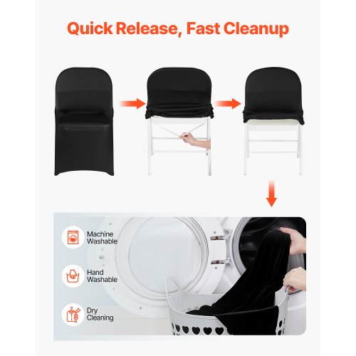 150 Pcs Black Chair Covers Polyester Spandex Cover Stretch Slipcovers For 46 2