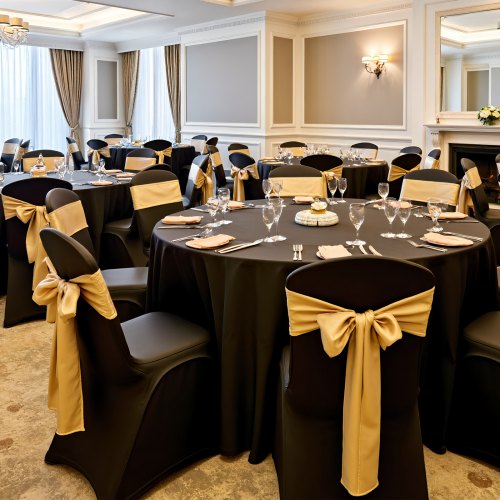 150 Pcs Black Chair Covers Polyester Spandex Cover Stretch Slipcovers For