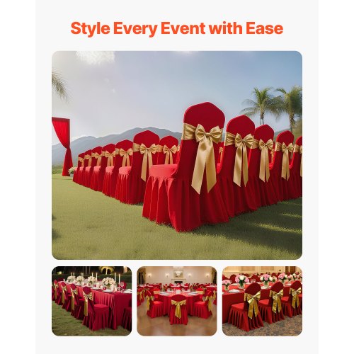 30 Pcs Red Chair Covers Polyester Spandex Chair Cover Stretch Slipcovers