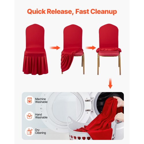 30 Pcs Red Chair Covers Polyester Spandex Chair Cover Stretch Slipcovers