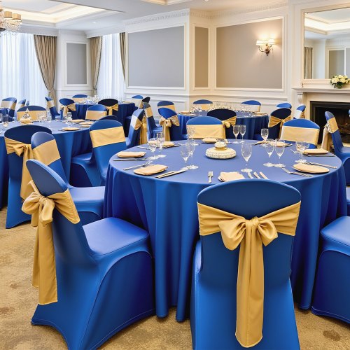 50 Pcs Royal Blue Chair Covers Polyester Spandex Chair Cover Stretch