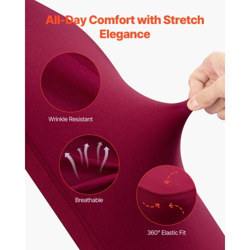 50 Pcs Burgundy Chair Covers Polyester Spandex Chair Cover Stretch