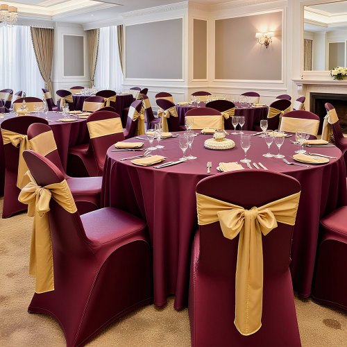 50 Pcs Burgundy Chair Covers Polyester Spandex Chair Cover Stretch