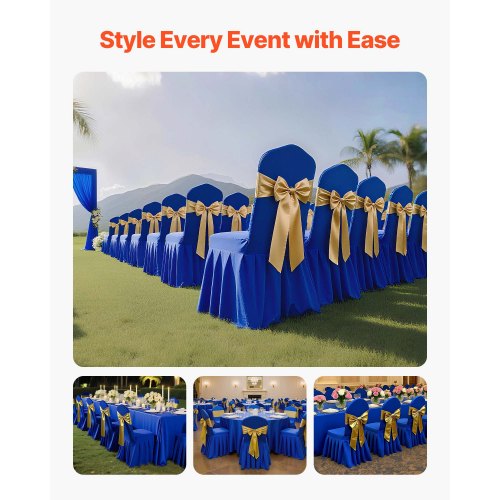 30 Pcs Blue Chair Covers Polyester Spandex Chair Cover Stretch Slipcovers