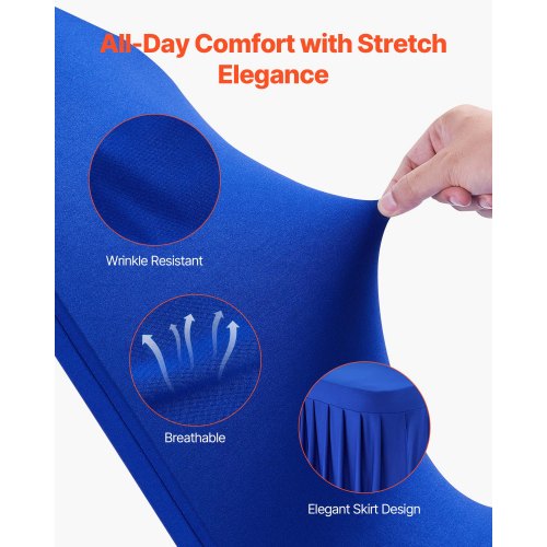 30 Pcs Blue Chair Covers Polyester Spandex Chair Cover Stretch Slipcovers