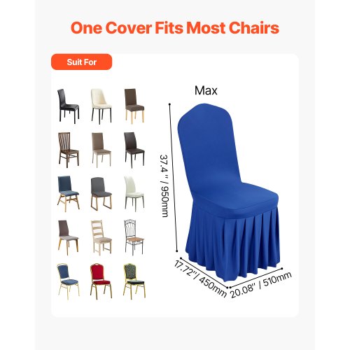 30 Pcs Blue Chair Covers Polyester Spandex Chair Cover Stretch Slipcovers