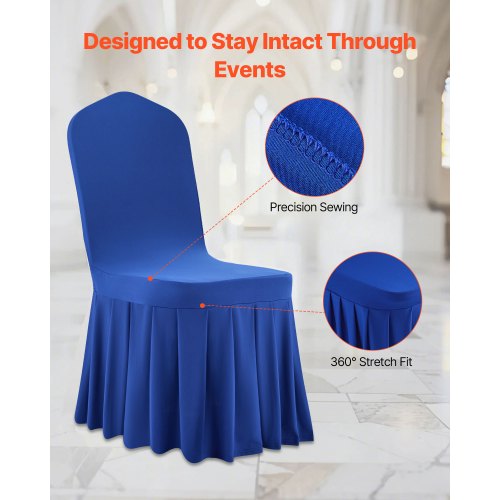 30 Pcs Blue Chair Covers Polyester Spandex Chair Cover Stretch Slipcovers