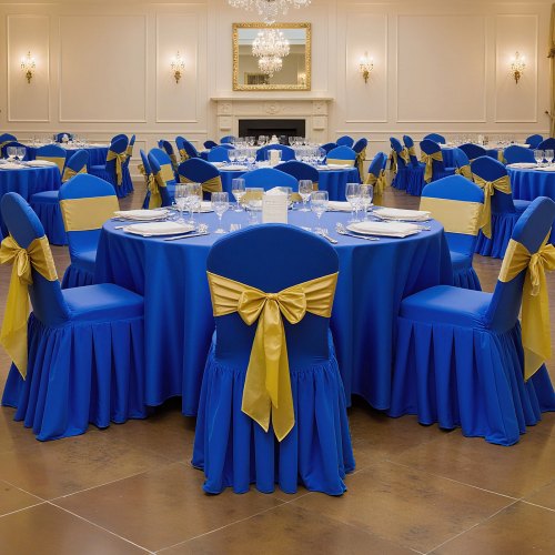 30 Pcs Blue Chair Covers Polyester Spandex Chair Cover Stretch Slipcovers