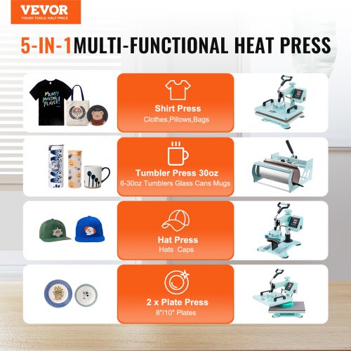 Heat Press Machine 12x15 in 5 in 1 with 30oz Tumbler Press TShirts Green