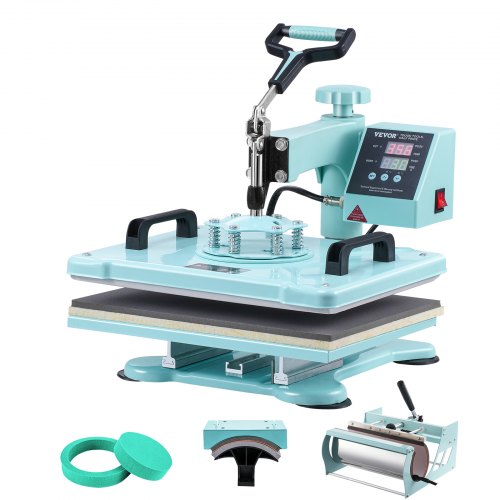 Heat Press Machine 12x15 in 5 in 1 with 30oz Tumbler Press TShirts Green