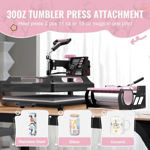 Heat Press Machine 15 x 15 inch 5 in 1 Heat Transfer Machine with 30 oz